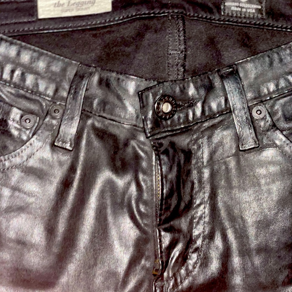Black leather jeans